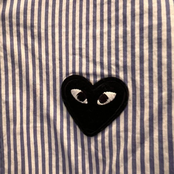 J crew COMME DES GARÇONS PLAY Blue & Black Heart Patch Shirt - Picture 4 of 7